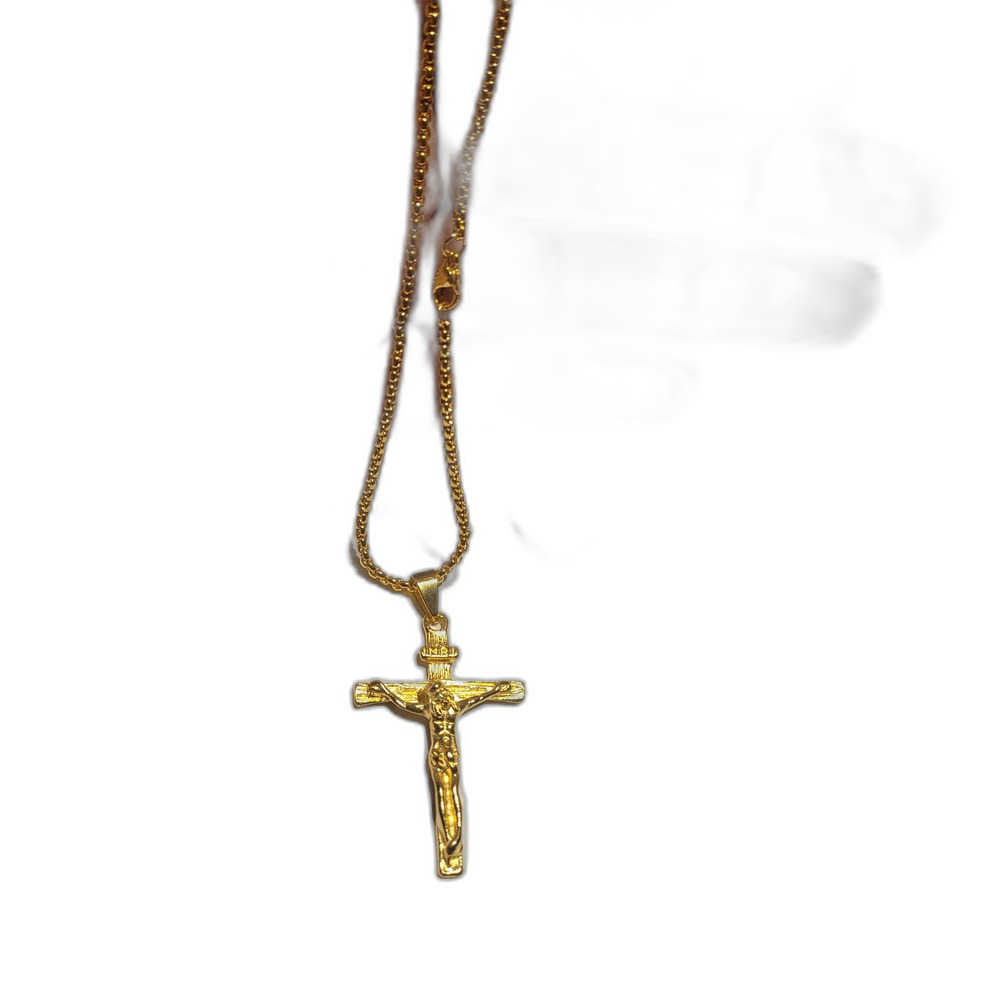 Gold Tone Cross Necklace